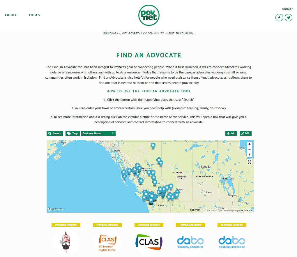 find an advocate map